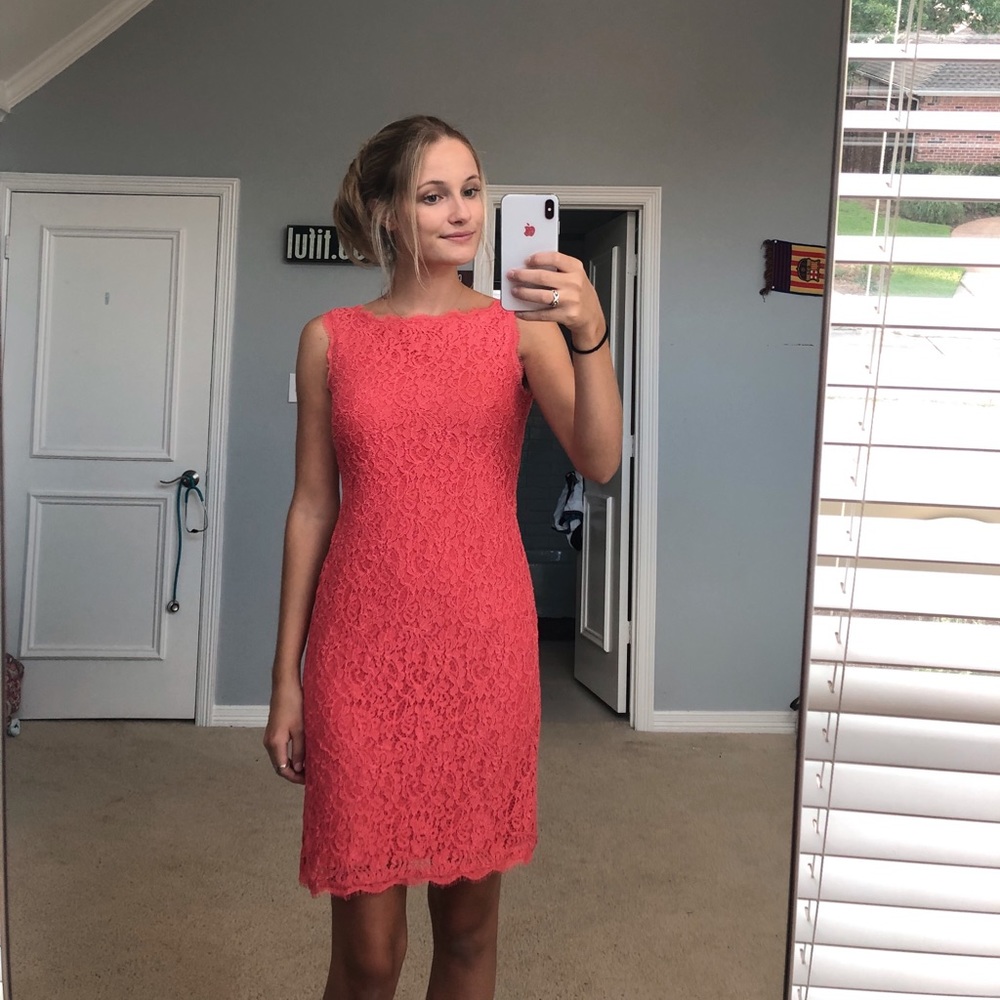 Adrianna Papell Lacy Pink Dress